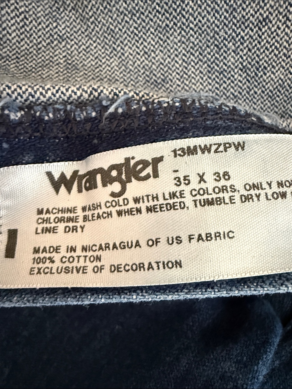 Wrangler Blue Denim Skirt with Leather Patch - Picture 3 of 5